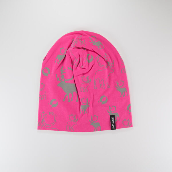 Reindeer and trace reflecting hat, pink