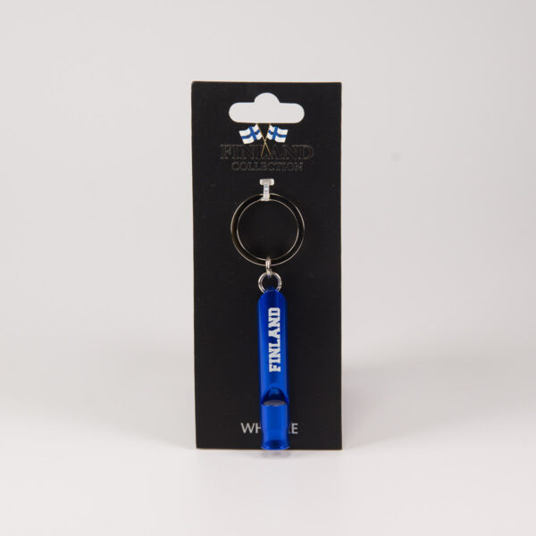 Keyring, blue whistle