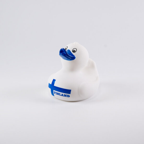 Rubber duck ,with Finnish flag, white