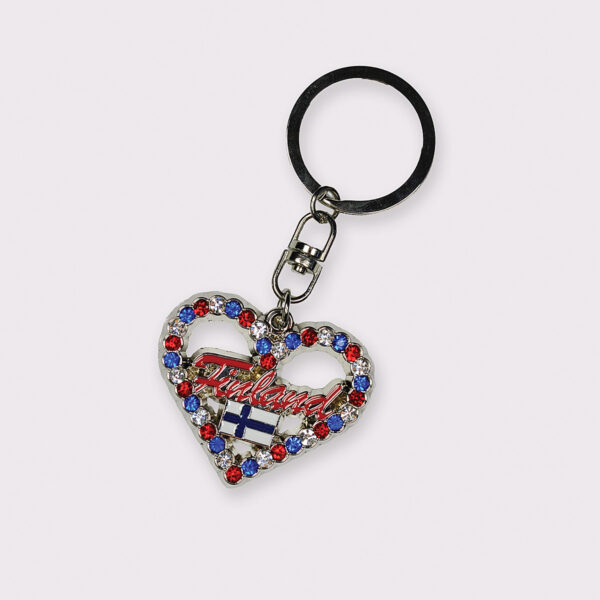 Keyring, heart shape with 3 colors