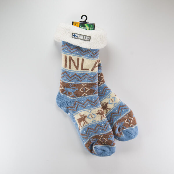 Thick socks, light blue with rubber dot, size36-40