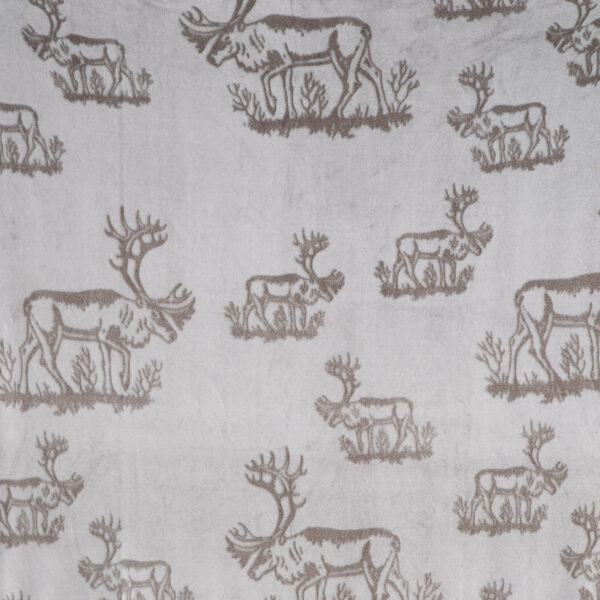 Fleece blanket, reindeer image, grey - Image 2