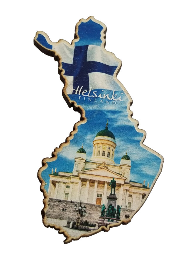 UV WOOD MAGNET MAP SHAPE - HELSINKI