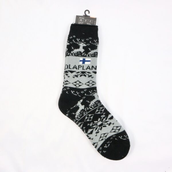 REINDEER SOCK, THICK  BLACK 36-40