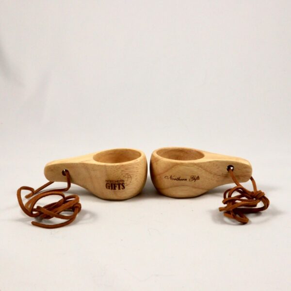 Woodencup small, snapsikuksa, engraved on two side