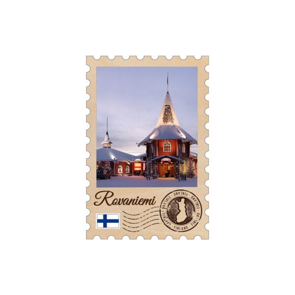 WOOD STAMP MAGNET - ROVANIEMI SANTA VILLAGE