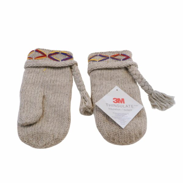 KNITTED MITTEN 85% WOOL, GREY  XL