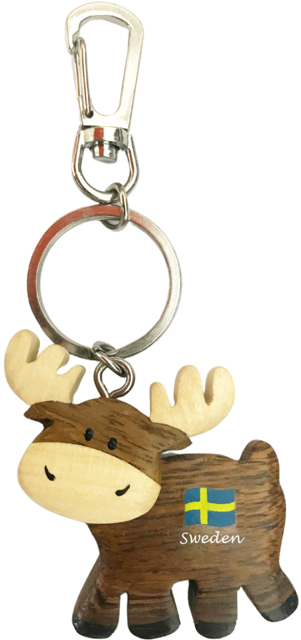 KEY REGULAR MOOSE IN RBLS PNTG. W/ SNAP KEYCHAIN P