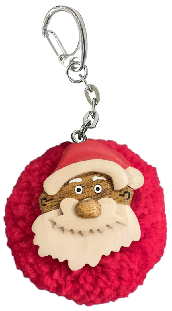 KEY HOLDER POM POM REGULAR SANTA IN MGY PNTG. W/GC