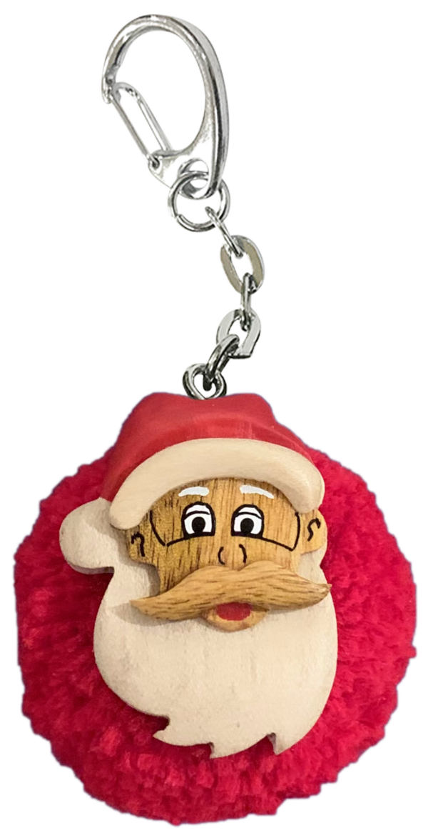 KEY HOLDER POM POM REGULAR SANTA IN MGY PNTG. W/GC