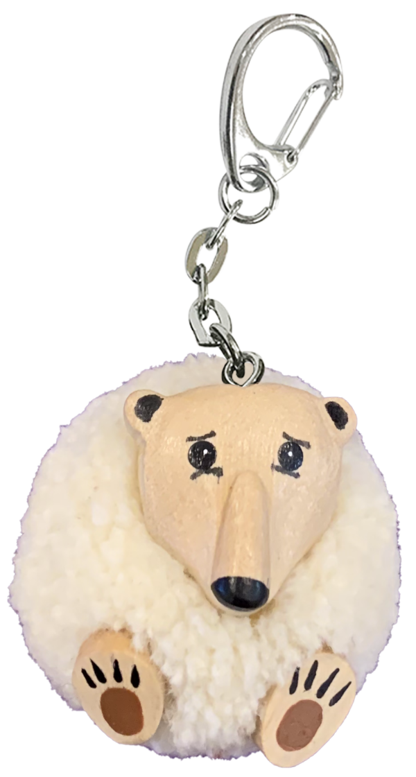 KEY HOLDER POM POM REGULAR POLARBEAR IN WTWD PNTG.